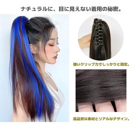Women's Hair Extension Ponytail, Clip-on Colorful Wig, Ponytail, Long Straight Hair Extension, Ponytail Wig, Point Wig, Heat Resistant, Colorful Ponytail, Wig, Part, Accessory, Daily Date, 23.6 inches