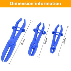 JNNJ Hose Clamp Pliers, 3 Pack Line Pinch Clamps Set, 3 Size Plastic Hose Pinching Off Pliers for Auto Radiator, Brake, Gas, Coolant Hoses Fuel Lines, Vehicle Tools Accessories(Blue)