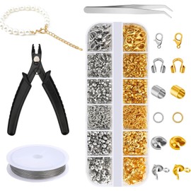 KUBDPQOR 900Pcs Jewelry Making Supplies, Open Jump Ring and Lobster Clasp Kit, Jewelry Findings Kit for Jewelry Making Supplies and Necklace Repair (Silver and Gold)