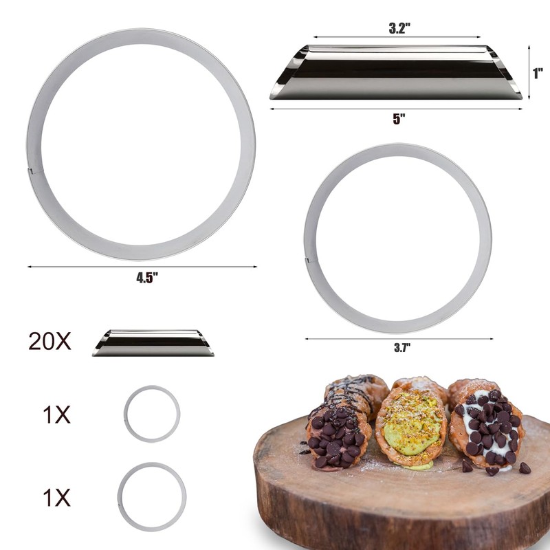 Cannoli Forms Pastry Roll Molds,Stainless Steel Cannoli Tubes,Pack of 22