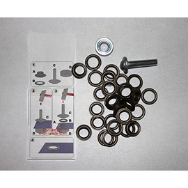 641376 24 Eyelets with Washers 8 mm Old Copper Including Tools