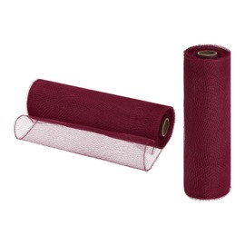 MECCANIXITY 2 Rolls Burlap Mesh 10 Inch x 30 Feet PP Decorative Mesh Ribbon Mesh Wrapping Ribbon for Christmas Wreath Party Decoration DIY Crafts Swags (Burgundy)