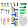 25Pcs Sponge Paint Brush Set Stamp Palette Kit Kids Graffiti