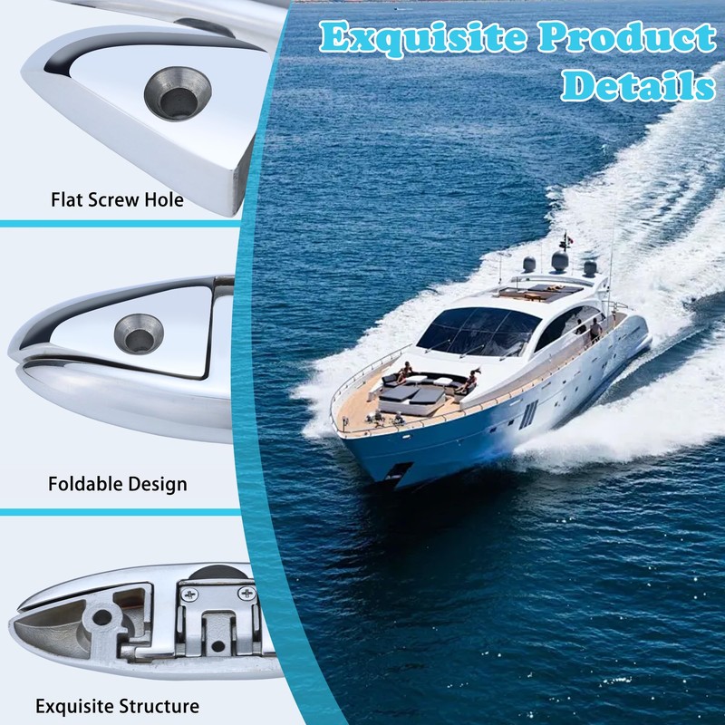 Pvrud Folding Boat Cleats 316 Stainless Steel - 6" Marine