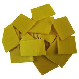 YINBEILIXU Stained Glass, Stain Mosaic Tiles, Broken Glass Pieces,4x5cm Square Mosaic Tile Shapes for Fusing, Crafts, DIY Resin Art, Indoor/Outdoor Mosaic Projects,410g/14.5oz (Gold Yellow)