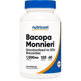 Nutricost Nutricost Bacopa Monnieri 1,000mg, 120 Capsules (60 Servings) - Non-GMO, Gluten Free, and Vegetarian Friendly