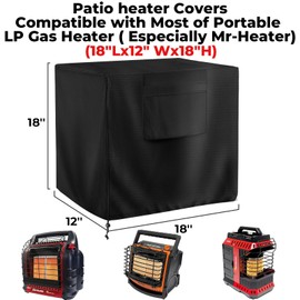 Portable LP Gas Heater Covers, Patio heater Covers, Compatible with Most of Mr Heater's Portable LP Gas Heater（18"Lx12" Wx18"H）, Heavy-duty and Weather-resistant Oxford Fabric