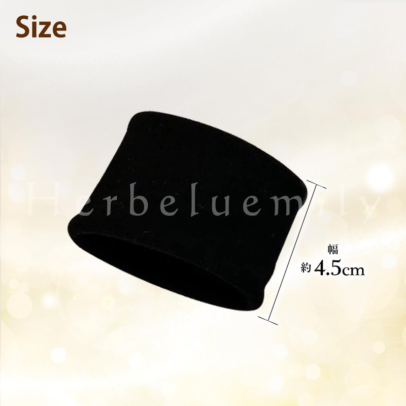 [Herbeluemily] ヘアゴム ジャージヘアゴム シームレスヘアゴム 幅広 ヘアタイ ユニセックス 5本セット ブラック