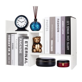 ShellKingdom Desk Shelf Organizer, H-Shaped Desktop Shelves, Adjustable Desktop Corner Shelf, Bookshelf Storage Rack and Cubicle Decor for Desk, Tabletop, School, Office, Dorm Desk Organizer - White