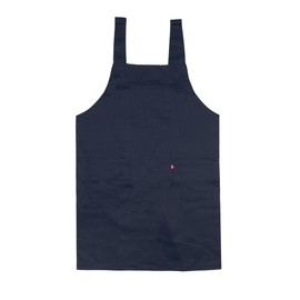 Edwin Apron, Adjustable Back Button, Plain, H-Shaped, Double Sided Pockets, Navy, M, navy