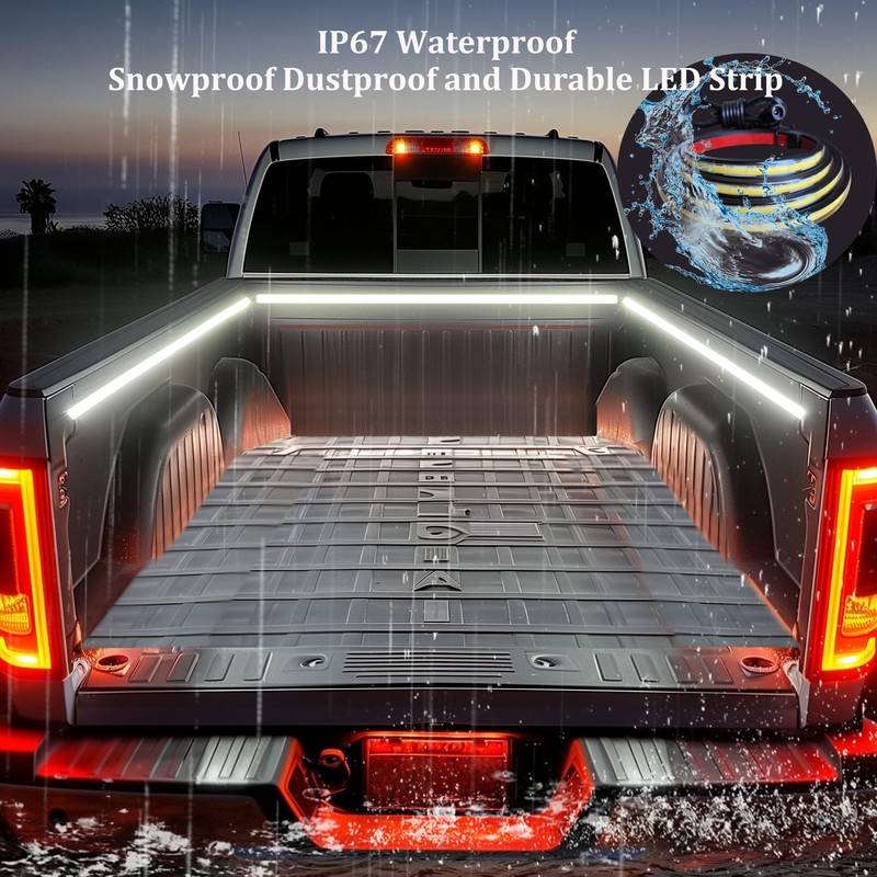 AUTUNEER LED Truck Bed Lights, 3Pcs 60Inch 12V 6500K White