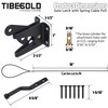 TIBEGOLD Self Locking Gate Latch with Spring Cable Pull, Black