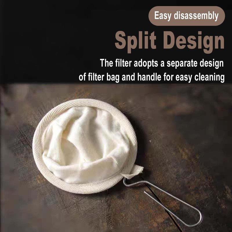 2 Pack Cloth Coffee Filter, Reusable Coffee Sock Filter, Flannel