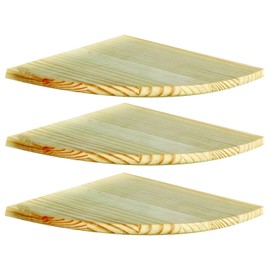 HOMION Corner Shelf Wood Set Of 3 Natural Wooden Wall Mounted Storage Wooden Shelves Kit (28.5 x 28.5 x 1.6 cm)