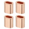 sourcing map 3/16"(5mm) Wire Rope Stop Sleeve, Copper Crimping Loops