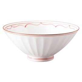 Hasami Ware Q-06 202551 Kiln Chrysanthemum Carved Bowl, Red