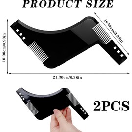 2Pcs Bart-Schablone Bartkamm Bartpflege Bartformen für Kinnbart Koteletten Hals, bartschablone herren, Bartformung leicht gemacht, Ideal für Symmetrische Konturen und Linienführung