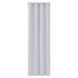 Deconovo Opaque Eyelet Curtains Living Room Eyelet Curtain Opaque Thick Thermal Curtain Cold Protection Warm Heat Protection 160 x 132 cm (Height x Width), Silver Grey, 1 Piece