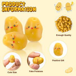 Briwooody 200 Pcs Positive Inspirational Gift Bulk Mini Artificial Decor Food Service Appreciation Gift Simulation Realistic Vegetable Gift for Registered Dietitian Teacher Coworker Staff(Potato)