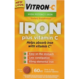 Vitron-c High Potency Iron Supplement Tablets 60 Ct (Pack of 2)