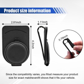 smilfuy Sunglass Holder for Car Visor, Magnetic Auto Leather Eyeglass Hanger Clip with Ticket Card Pocket, Universal Vehicle Visor Organizer Accessories Gadgets for Most Cars (Black, 1PC)