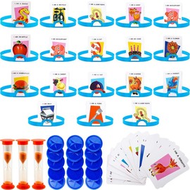 3 Set Headband Game The Quick Question Game Guessing Game Set Include Headbands, Picture Cards, Scoring Coins, Sand Clock for Party Game Supplies