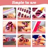 Nail Polish Strips - Solid Color, DANNEASY 24 Sheets Adhesive