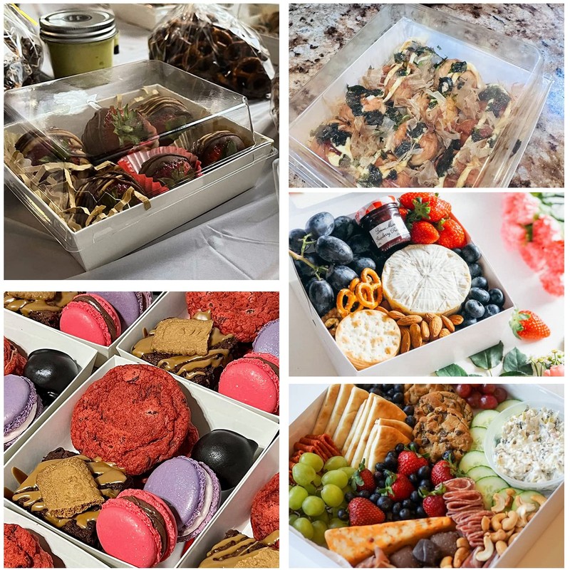 BUIYLV 50 Pack Charcuterie Boxes with Clear Lids, 4 Inches