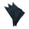 Deeorla Ladies Cotton Lace Handkerchief Womens Black Hankies 3PCS