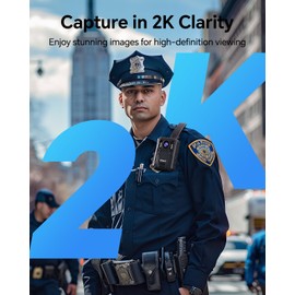 BOBLOV KJ23Pro 2K Body Camera, 256GB Body Camera with Night Vision, 4000mAh Battery for 15 Hours Continuous Recording, IP66 Waterproof Design for Law Enforcement, Security, and Outdoor Work