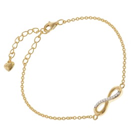 trendor Damen-Armband Unendlichkeit 925 Silber Vergoldet zauberhafter Armschmuck für Frauen, modische Geschenkidee, 28443