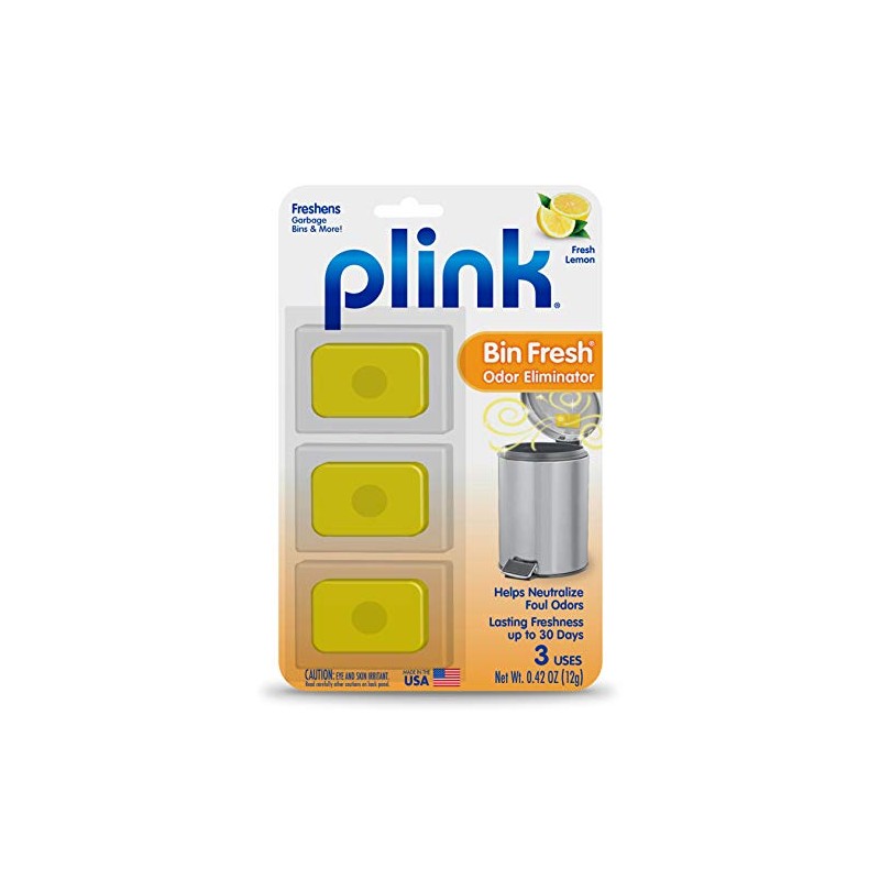Plink Fresh Spaces Odor Eliminators, Fresh Lemon Scent, for Garbage