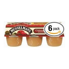 Musselman's Applesauce 6/4oz Cups (Pack of 6) (36 Cups Total) (Cinnamon)