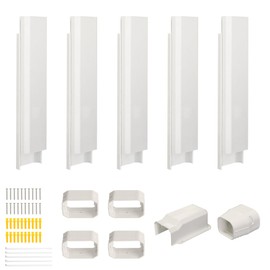 SUREPHON 4" 7.5Ft Mini Split Line Set Cover, Plastic Line Kit for Outside Units, Mini Split Air Conditioner, Central AC and Heat Pump