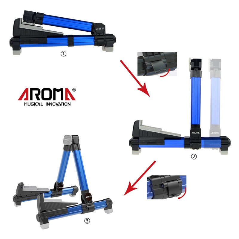 Guitar Stand - Foldable Aluminum Floor Stand Adjustable for All
