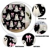 FJLLFJ Halloween Ghost Shower Curtain,Cute Spooky Bow Festival Black White