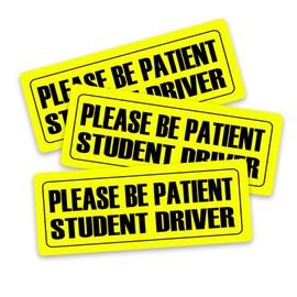 3 Pcs Student Driver Magnet for Car, Please Be Patient Student Driver, Magnetic Reflective Rookie Driver Bumper Sticker, 9×3.5 Inch Student Driver Magnetic Safety Signs (Reflective Yellow)