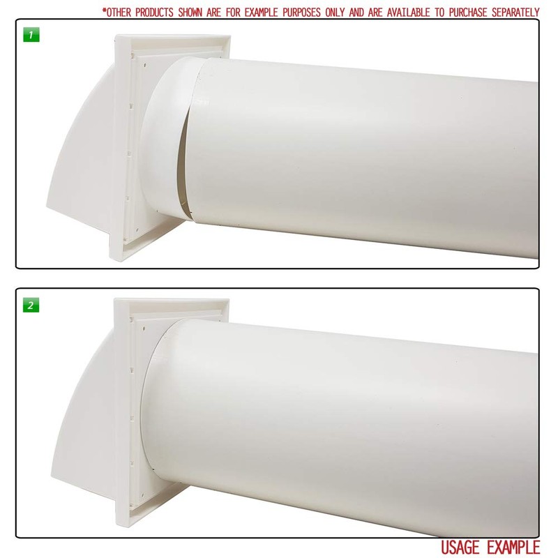 Kair White Cowled Outlet Grille 183mm External Dimension Wall Vent