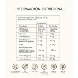ORGANILIFE Probiomax Probioticos y Prebioticos Mujer 8 Cepas de Lactobacilos con Inulina de Agave y Extracto de Curcuma Capsulas 60 Porciones Contribuye a una Función Digestiva Normal Sin Gluten Non GMO