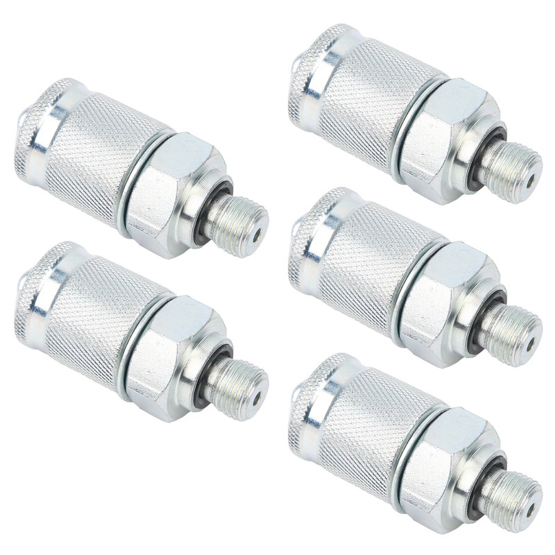 5Pcs Hydraulic Testing Adapter Thread Test Coupling Connectors Pressure Measuring