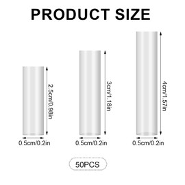 50pcs Shoe Lace Ends Tips, 3 Sizes Transparent Plastic Shoelace Tips Polyolefin Clear Shrink Tubing for Shoe Lace Ends Shoe Lace Shorten Shoelace Head Caps for Sneaker