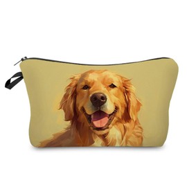 Livel lhood Golden Retriever Makeup Bag Cute Small Organizer Zipper Pouch Golden Retriever Cosmetic Bag Birthday Present for Women Friends -1