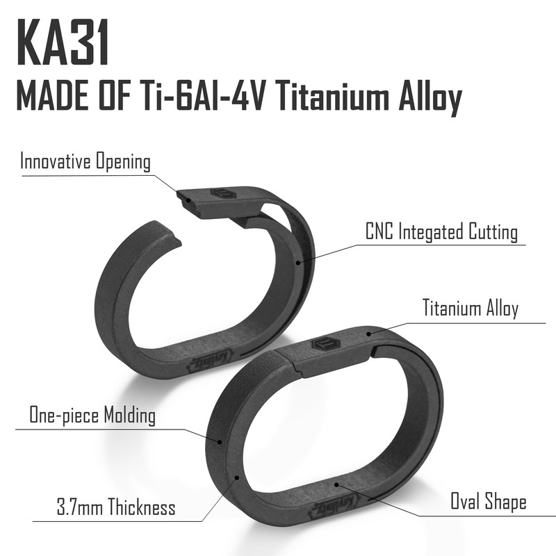 Titan EDC Carabiner Key Ring, Split Key Ring, Quick Release