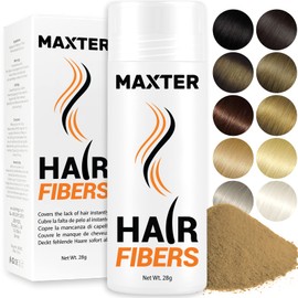 Maxter Hair Fibres for Men & Women - Natural Hair Powder for Building, Thickening and Hair Loss Coverage in 30 Seconds (Medium Blonde 28g)