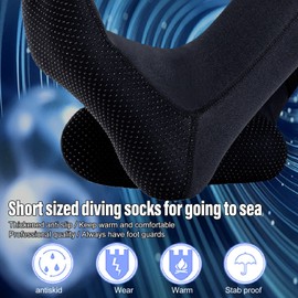 Locadence 3MM Neoprene Water Socks, Wear Resistant High Elasticity Breathable Beach Volleyball Socks, Diving Socks with Slip Resistance Bottom for Outdoor Water Sports, Swimming and Wading (M)