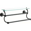 18 in. Glass Shelf with Double Towel Bar in Venetian