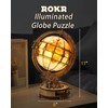 ROKR 3D Wooden Puzzles for Adults-LED Illuminated Wooden Globe Puzzle-Model