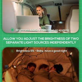 Lustaled DC12V Dimmer Switch,RV LED Dimmer Switch,2 Gang 120W 5A PWM 12V-24V Dimmer,Rotary RV Light Switch for Camper/Motorhome/Boat/Van/Truck/Single Color Light Strip/Puck Lights/Awning Lights