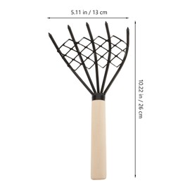 Cabilock 2pcs Rake Net Rake Net Rake Japanese Tools an Fittings Seafood Tools Hand Rake with Mesh Net Geoduck Rake Clam Scraper Seafood Digging Rake Clam Rake Multipurpose Rake Seaside Iron