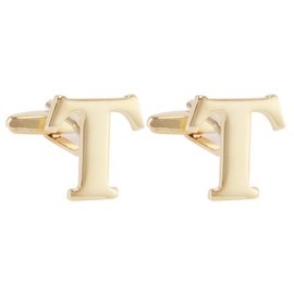 Salutto Men's Gold Letter T Cufflinks 1 Pair with Gift Box (T)